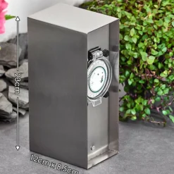 Abilene Prises électriques d'extérieur Acier inoxydable, Gris