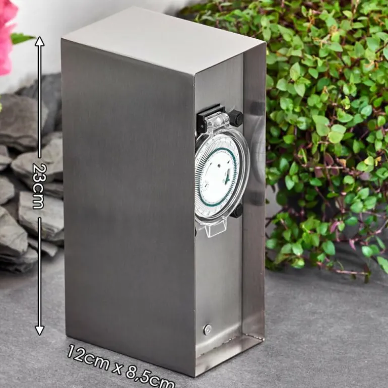 Abilene Prises électriques d'extérieur Acier inoxydable, Gris