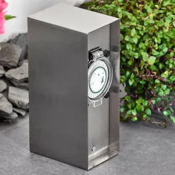 Abilene Prises électriques d'extérieur Acier inoxydable, Gris