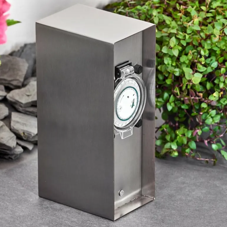 Abilene Prises électriques d'extérieur Acier inoxydable, Gris