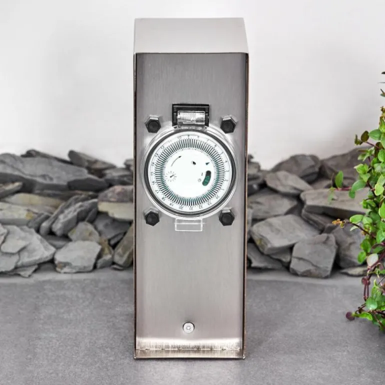 Abilene Prises électriques d'extérieur Acier inoxydable, Gris