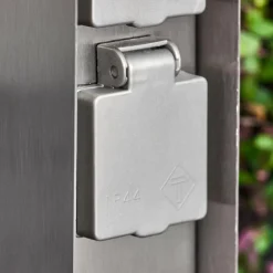 Abilene Prises électriques d'extérieur Acier inoxydable, Gris