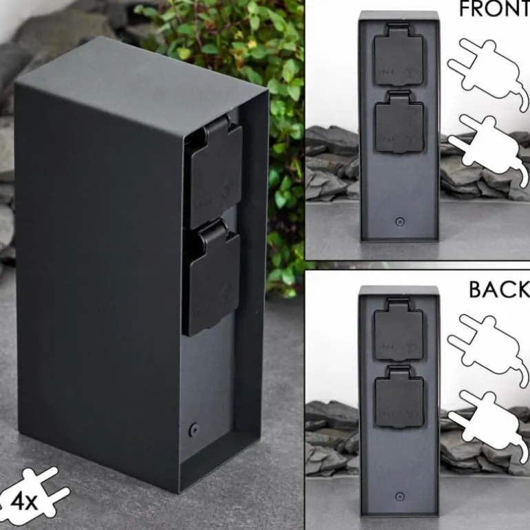 Abilene Prises électriques d'extérieur Anthracite