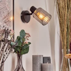 Aggebo Applique murale, Spot mural Noir, 1 lumière