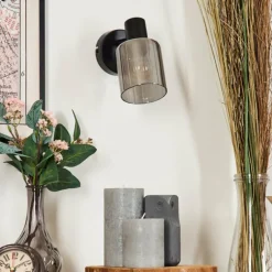 Aggebo Applique murale, Spot mural Noir, 1 lumière