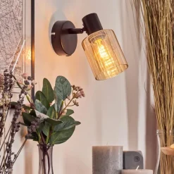 Aggebo Applique murale, Spot mural Noir, 1 lumière