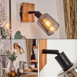 Aggebo Applique murale, Spot mural Écru, Noir, 1 lumière