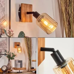 Aggebo Applique murale, Spot mural Écru, Noir, 1 lumière