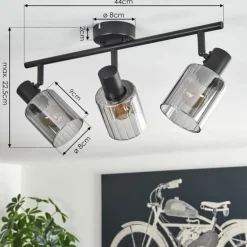 Aggebo Plafonnier Noir, 3 lumières