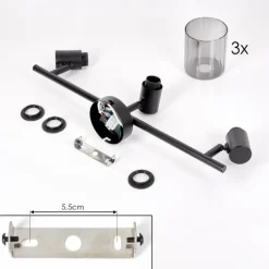 Aggebo Plafonnier Noir, 3 lumières