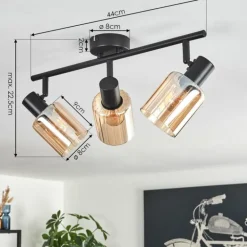 Aggebo Plafonnier Noir, 3 lumières