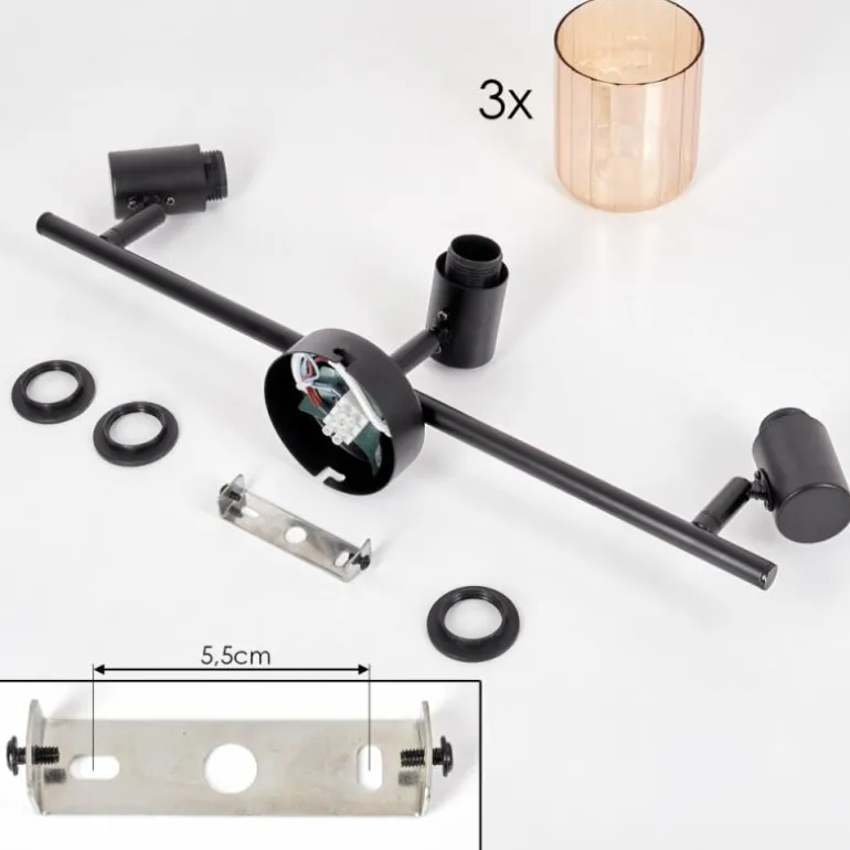 Aggebo Plafonnier Noir, 3 lumières