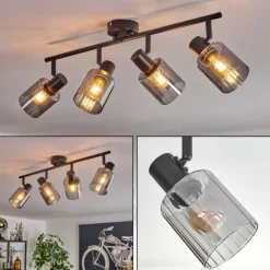 Aggebo Plafonnier Noir, 4 lumières