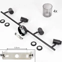 Aggebo Plafonnier Noir, 4 lumières