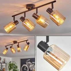 Aggebo Plafonnier Noir, 4 lumières