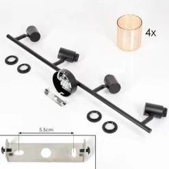 Aggebo Plafonnier Noir, 4 lumières