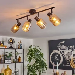 Aggebo Plafonnier Noir, 4 lumières