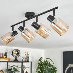 Aggebo Plafonnier Noir, 4 lumières