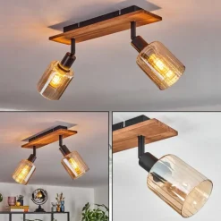 Aggebu Plafonnier Écru, Noir, 2 lumières