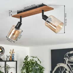 Aggebu Plafonnier Écru, Noir, 2 lumières