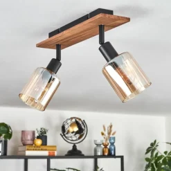 Aggebu Plafonnier Écru, Noir, 2 lumières