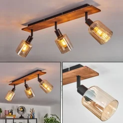 Aggebu Plafonnier Écru, Noir, 3 lumières