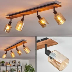 Aggebu Plafonnier Écru, Noir, 4 lumières