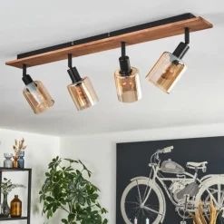 Aggebu Plafonnier Écru, Noir, 4 lumières