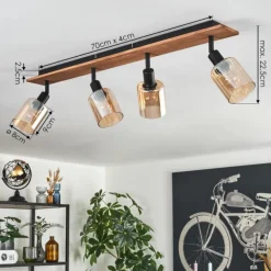 Aggebu Plafonnier Écru, Noir, 4 lumières