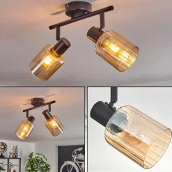 Aggebu Plafonnier Noir, 2 lumières