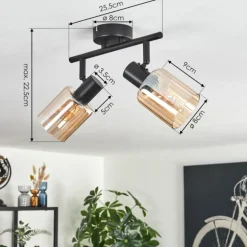 Aggebu Plafonnier Noir, 2 lumières