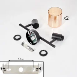 Aggebu Plafonnier Noir, 2 lumières