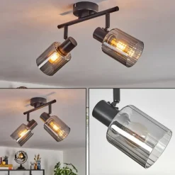 Aggebu Plafonnier Noir, 2 lumières