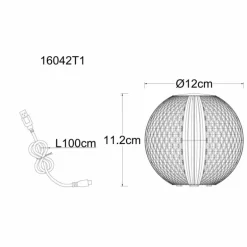 Aida Lampe à poser Luminaires Globo Lighting LED Nickel mat, Transparent, 1 lumière