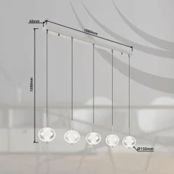 Aida Suspension Luminaires Globo Lighting LED Chrome, 1 lumière