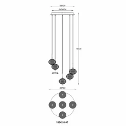 Aida Suspension Luminaires Globo Lighting LED Chrome, 1 lumière