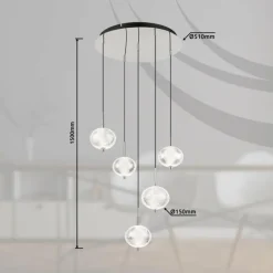 Aida Suspension Luminaires Globo Lighting LED Chrome, 1 lumière
