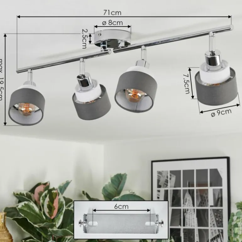 Ailer Plafonnier, Spot de plafond Chrome, 4 lumières