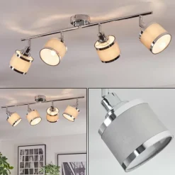 Ailer Plafonnier, Spot de plafond Chrome, 4 lumières
