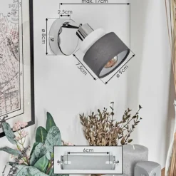 Ailer Spot de plafond, Applique murale, Spot mural Chrome, 1 lumière