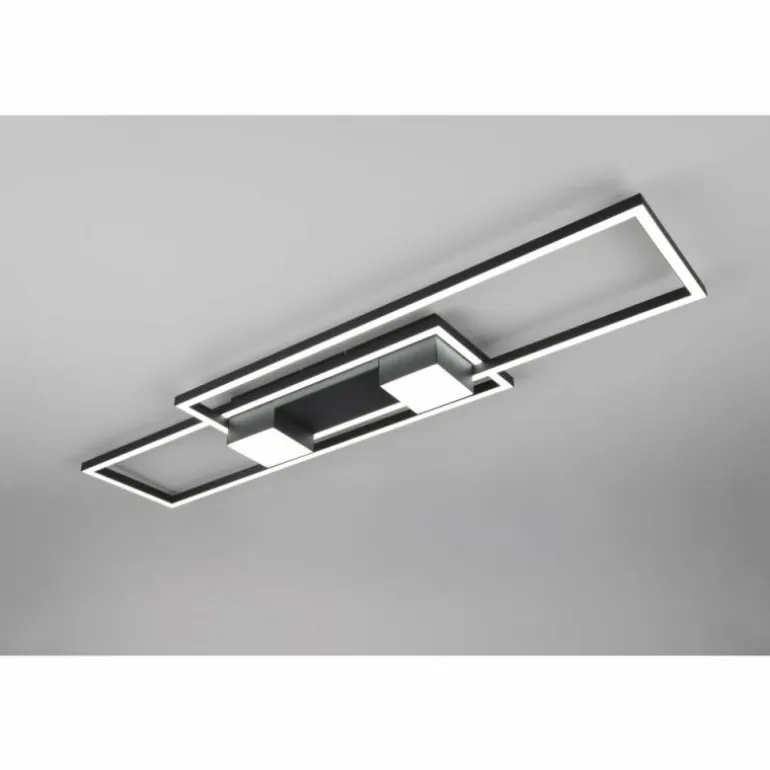 ALBANY Plafonnier Luminaires Trio LED Noir, 1 lumière, Télécommandes