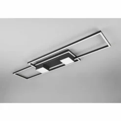 ALBANY Plafonnier Luminaires Trio LED Noir, 1 lumière, Télécommandes