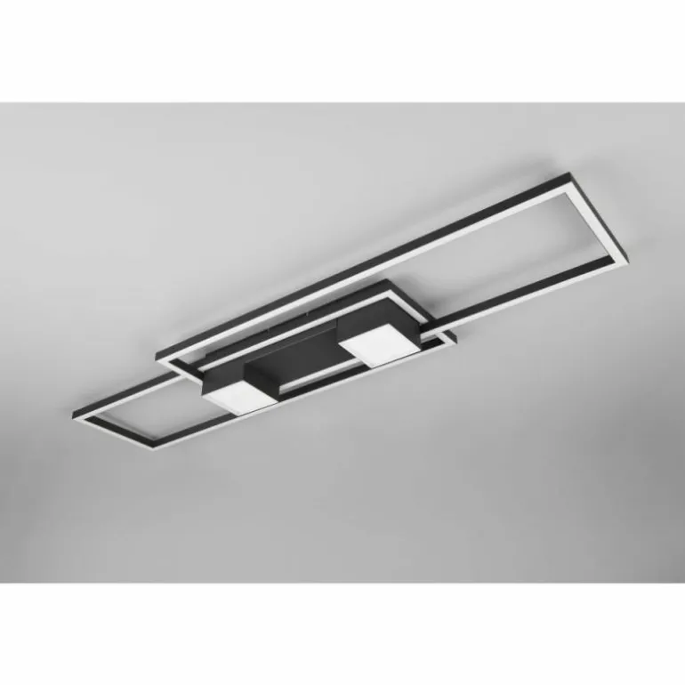ALBANY Plafonnier Luminaires Trio LED Noir, 1 lumière, Télécommandes