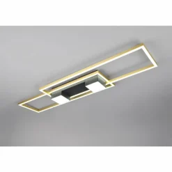 ALBANY Plafonnier Luminaires Trio LED Noir doré, 1 lumière, Télécommandes