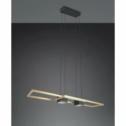 ALBANY Suspension Luminaires Trio LED Noir doré, 1 lumière, Télécommandes