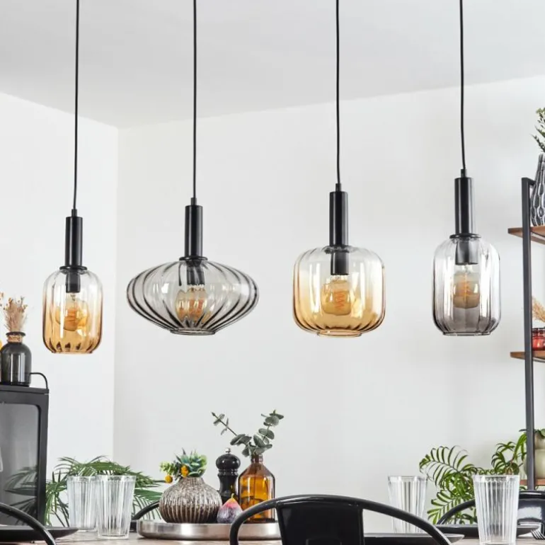 Alcofra Suspension Noir, 4 lumières