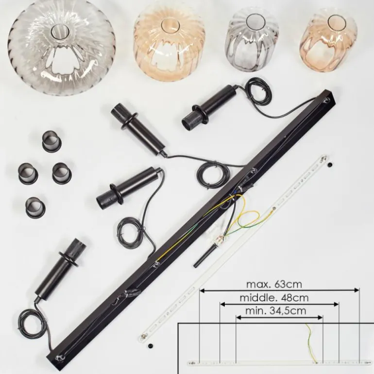 Alcofra Suspension Noir, 4 lumières