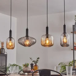 Alcofra Suspension Noir, 4 lumières