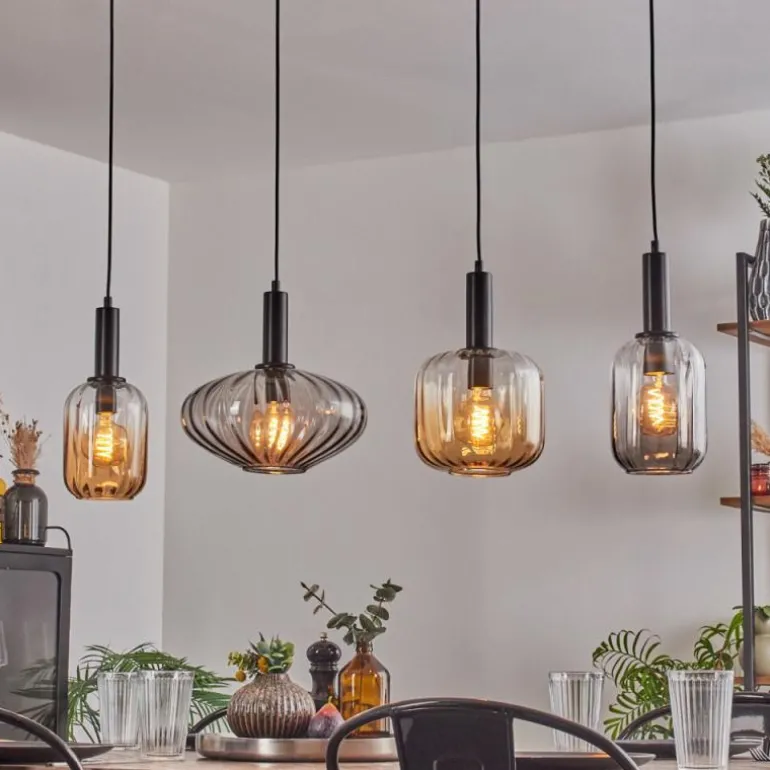 Alcofra Suspension Noir, 4 lumières