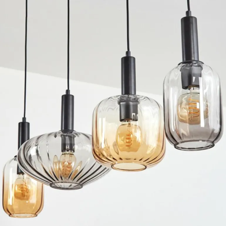 Alcofra Suspension Noir, 4 lumières